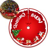Jupe de sapin de Noël Robe de Noël Décorations de Noël Décorations de Noël Décoration de Noël Robe Décoration de Noël Joyeux Noël Rouge - 90 cm