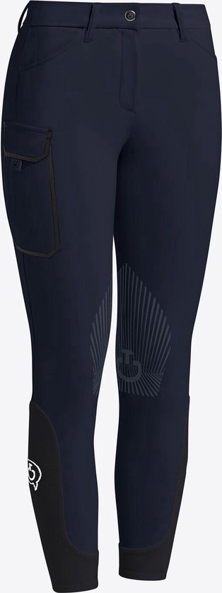 Pantalon cargo de saut Cavalleria Toscana avec genouillères antidérapantes Filles FW24 164 Sable