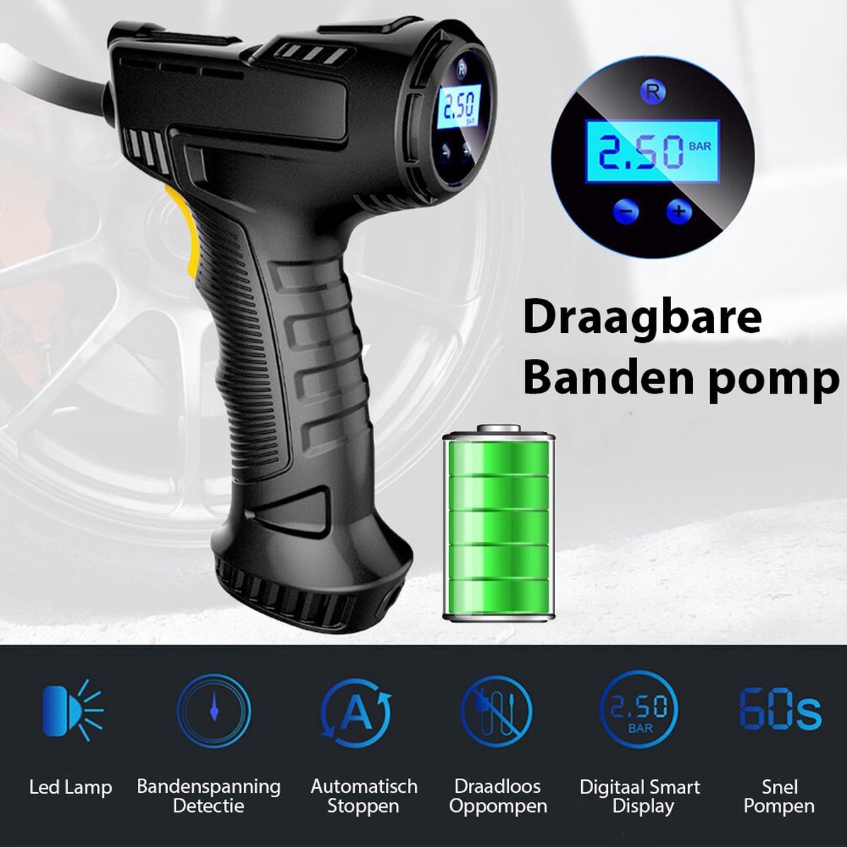 Banden pomp auto - Bandenpomp compressor thumbnail 3
