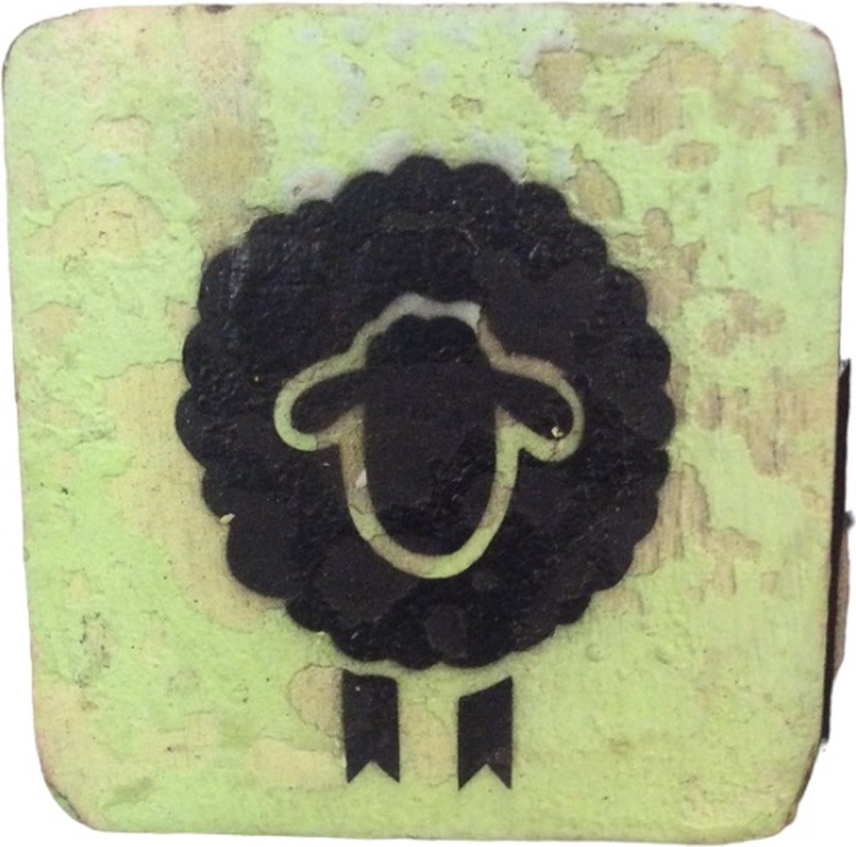 Symbool Schaap/voorkant 6x6 cm