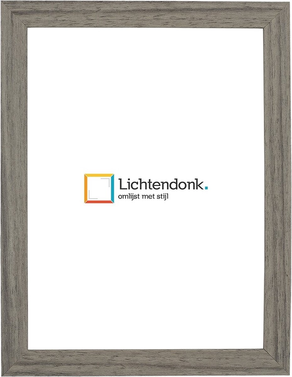 Lichtendonk Fotolijst Grijs - Houtnerf - Fotomaat A2 42x59.4 - Ontspiegeld Glas - Art.nr. 1060-226