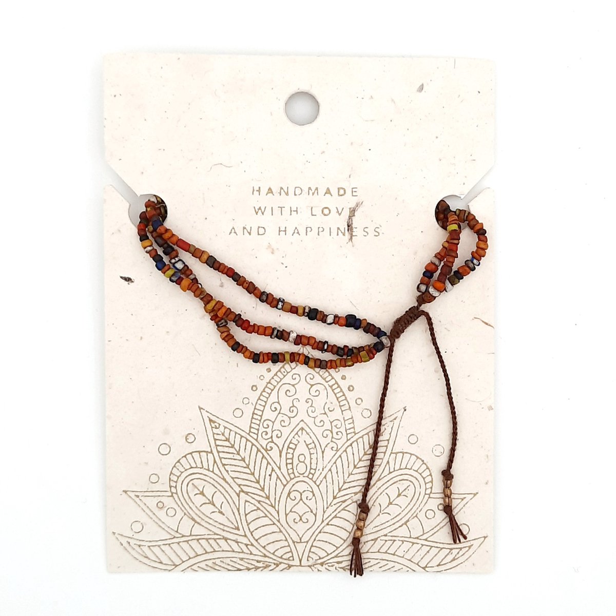 Armband | Bonda | Kleurenmix - oude Bonda-glaskralen, 3 snoertjes, kleurenmix