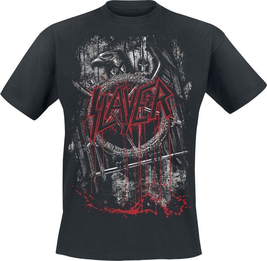 T-shirt Slayer Dripping Eagle noir L en Katoen pour homme - Produits dérivés de groupes, groupes