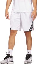 adidas Performance Short 3 bandes Legends Basketball - Hommes - Blanc - XS 9"