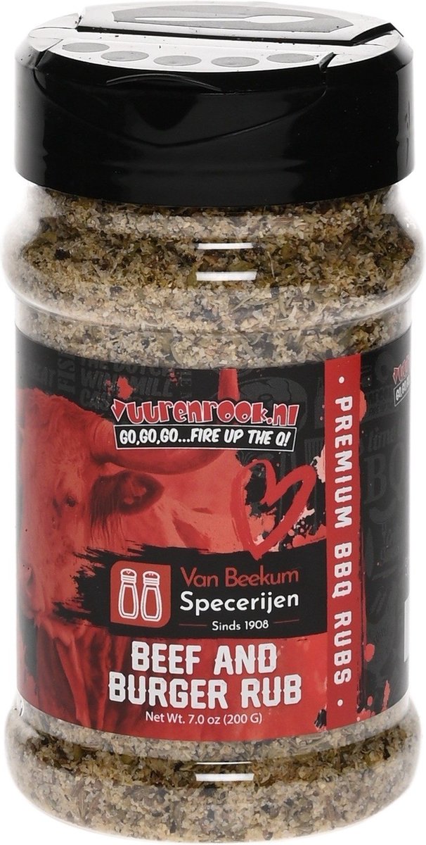 Vuur & Rook - Beef And Burger Rub - Strooibus 200 gram