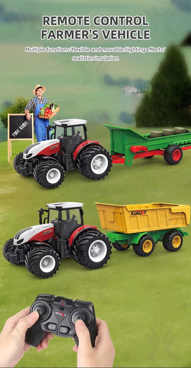 JMKA tractor speelgoed- tractor- boerderij speelgoed- boerderij- traktor- tractor speelgoed- tractor speelgoed met afstandsbediening — afbeelding 6