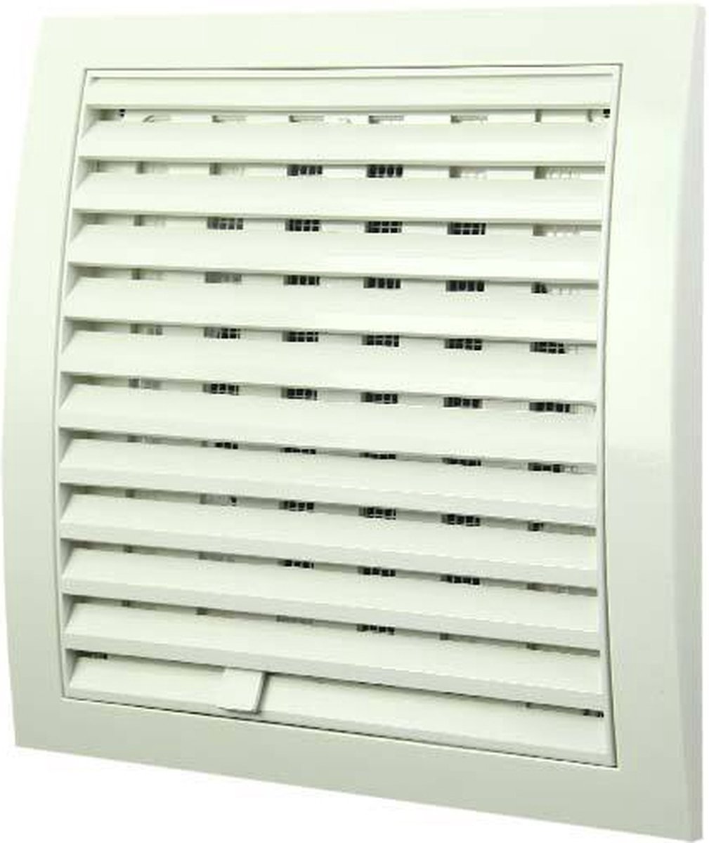 Muurrooster regelbaar 190x190 diameter: 125 wit - ND12R