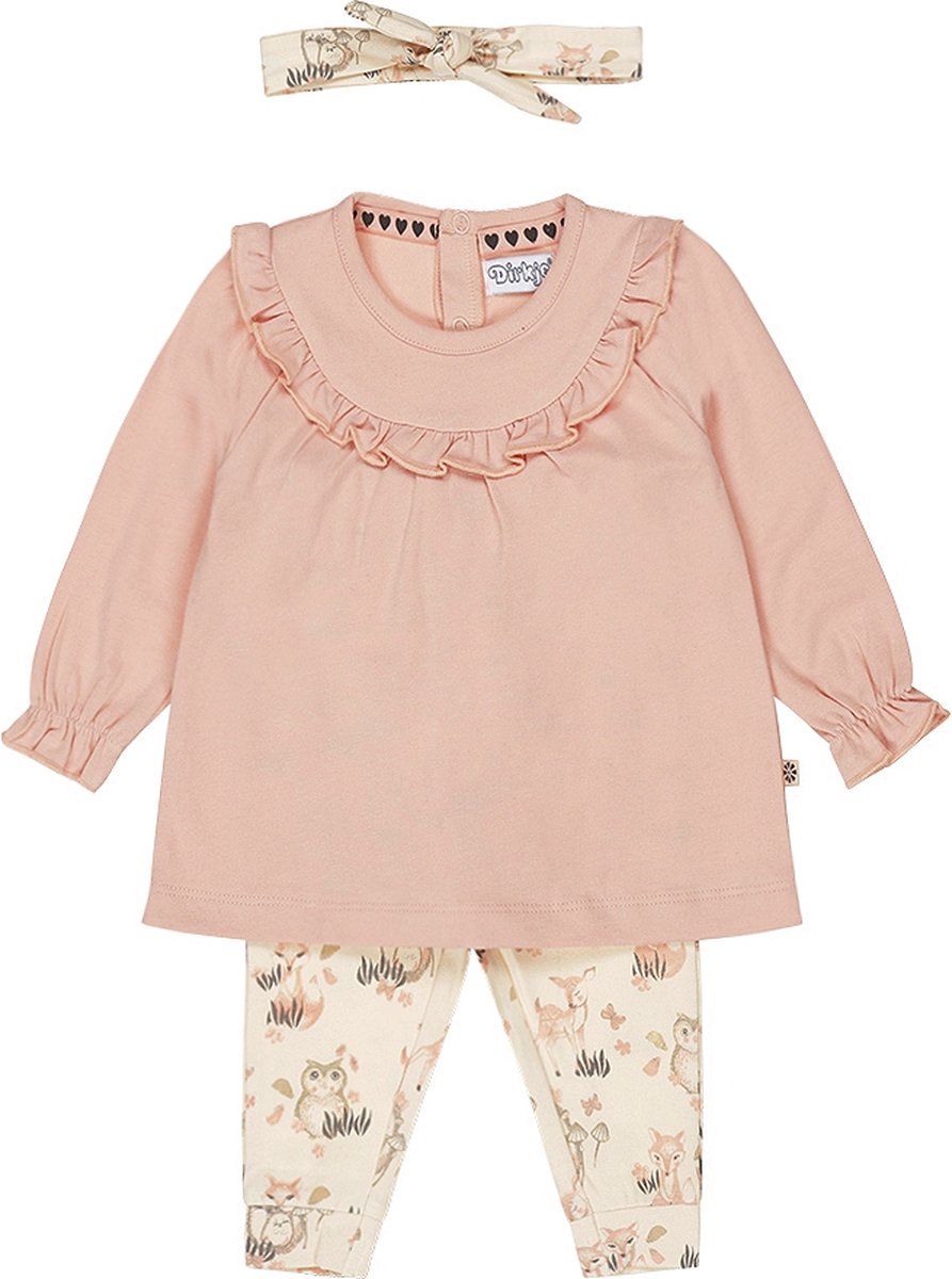 Dirkje - Meisjes kledingset - Blushed pink - Maat 62