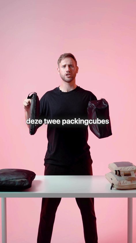ONYX Compressie Packing Cubes - 5 stuks - Koffer Organizer Set - Compressie rits - Voor koffers en tassen - Bagage & Backpack Compression - Beige
