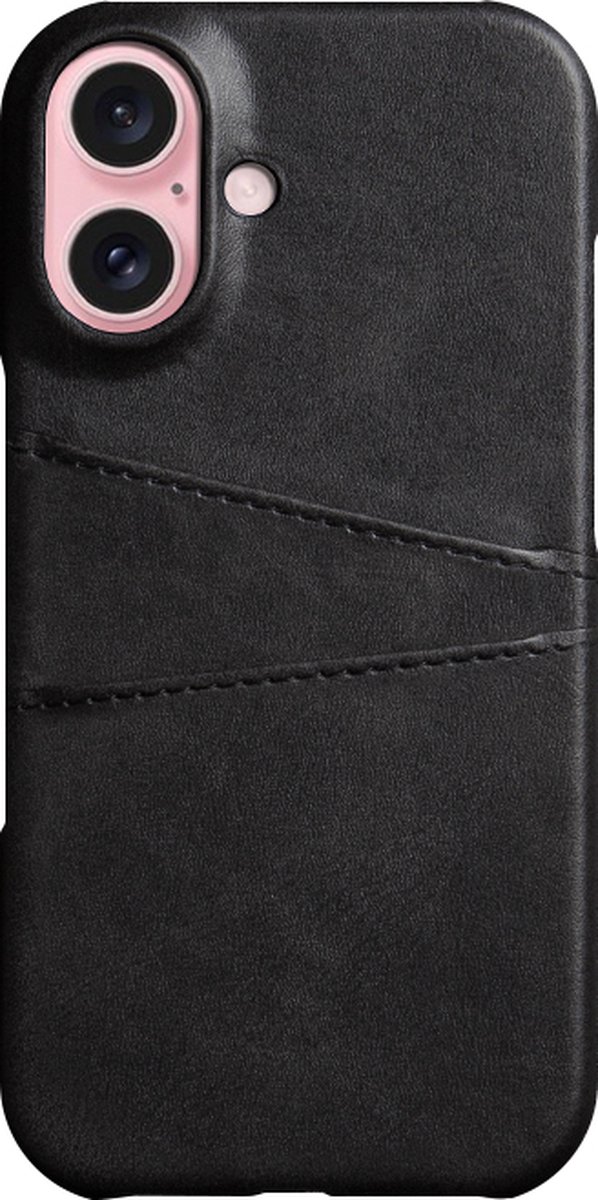 Backcover met Opbergvakjes + PMMA Screenprotector voor iPhone 16 Plus _ Zwart
