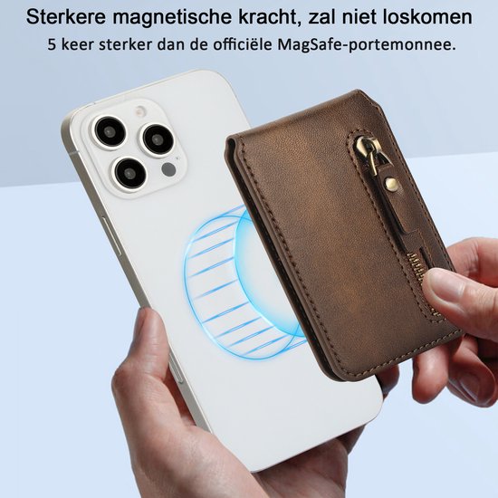 FFO2World MagSafe Étui portefeuille iPhone 16 Pro avec porte-cartes – Étui à rabat 2 en 1 amovible en cuir PU avec Protection RFID et béquille, compatible avec MagSafe – Marron