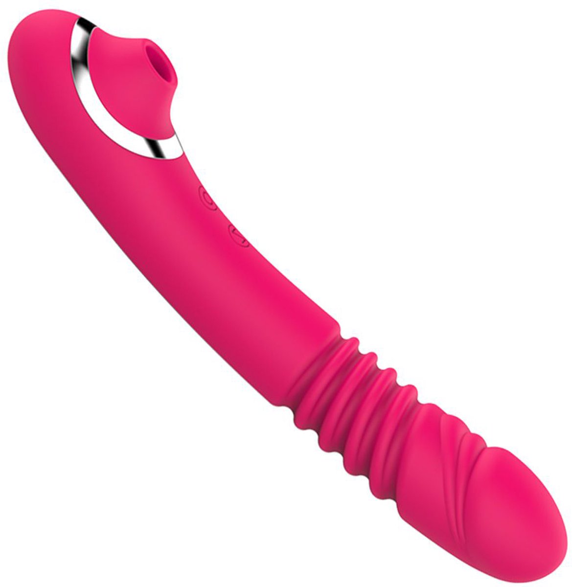 Goedkoopste Cupitoys® Stotende luchtdruk vibrator - 2 in 1 - 23cm - Roze - 14 standen - Vibrators voor vrouwen en mannen - Sex toys voor vrouwen en mannen