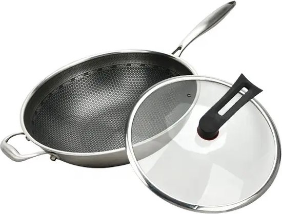 Hongli Hybride Wok - Wokpan - Diameter 32 CM - Anti aanbak - De Rolls Royce onder de Wokpannen!