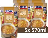 Unox Smaakfavoriet Soep In Zak - Romige Pompoensoep - 5 x 570 ml - Voordeelverpakking