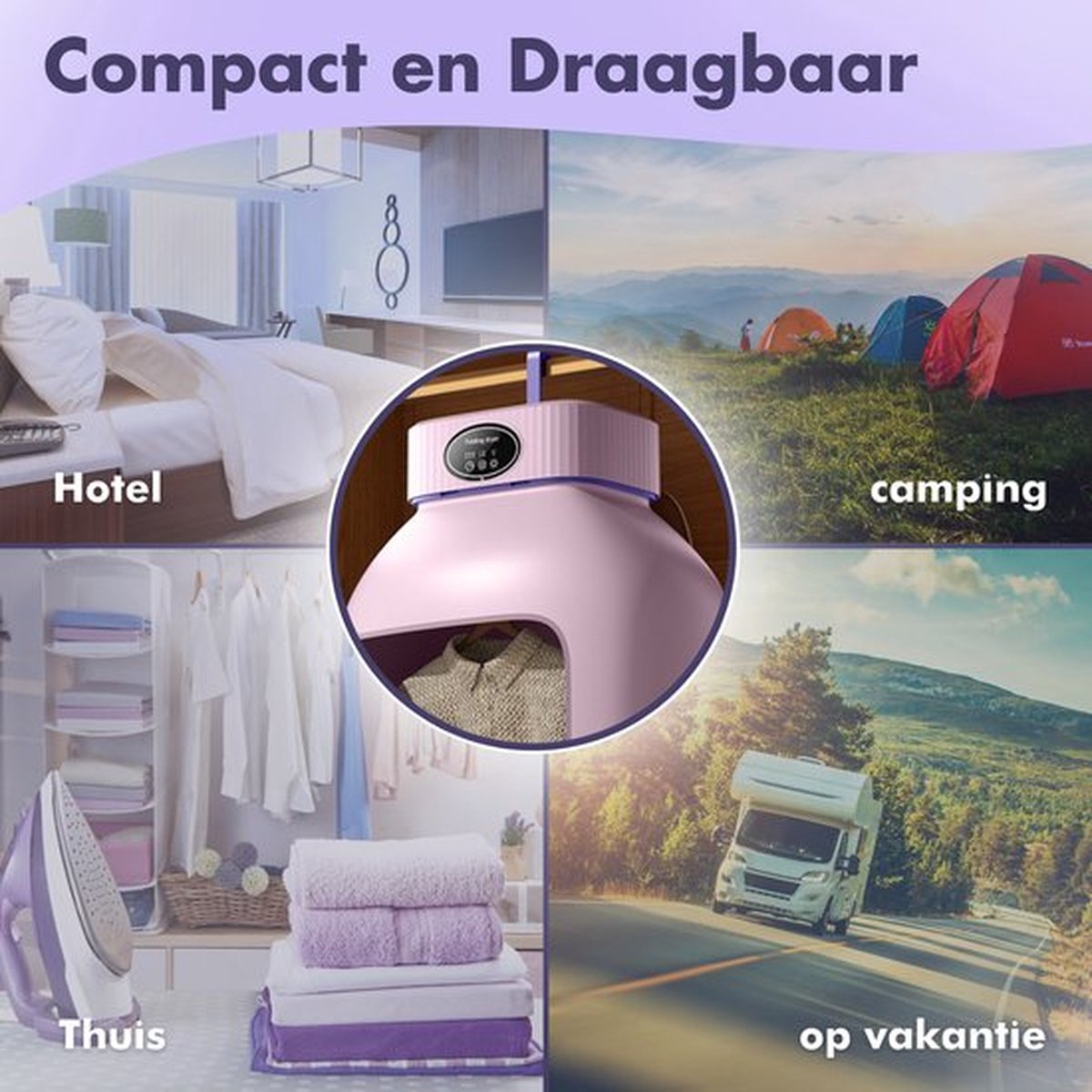 Draagbare Droger, 2600W Elektrische Kleren Droger Machine Dubbellaags Stapelbaar Kleding Droogrek Voor Appartementen Rv Wasserij En Meer