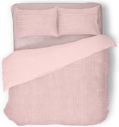 Eleganzzz Dekbedovertrek Teddy Rib Fleece - Light Pink - Dekbedovertrek 240x200/220cm - 100% Teddy Rib Fleece - Lits Jumeaux dekbedovertrekken