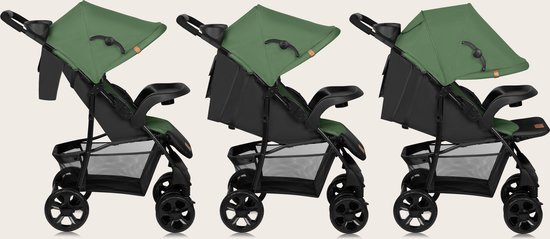 Lionelo Emma Plus - Buggy - Lichte en Duurzame Kinderwagen - 5-Punts Gordel - Rugleuningverstelling tot Ligpositie - Verlengd Luifel met Venster - Grote Mand - Praktische Tas en Organizer - Schokdempers - Geschikt voor Kinderen tot 15 kg van LIONELO — afbeelding 3
