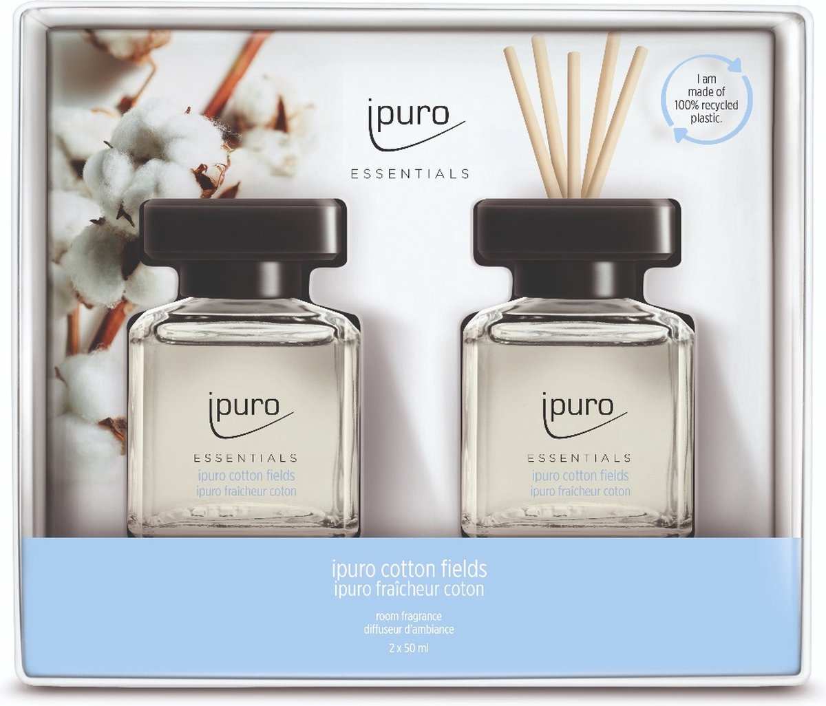 Goedkoopste Ipuro Cotton Fields Giftset 2x50ml - Geurstokjes