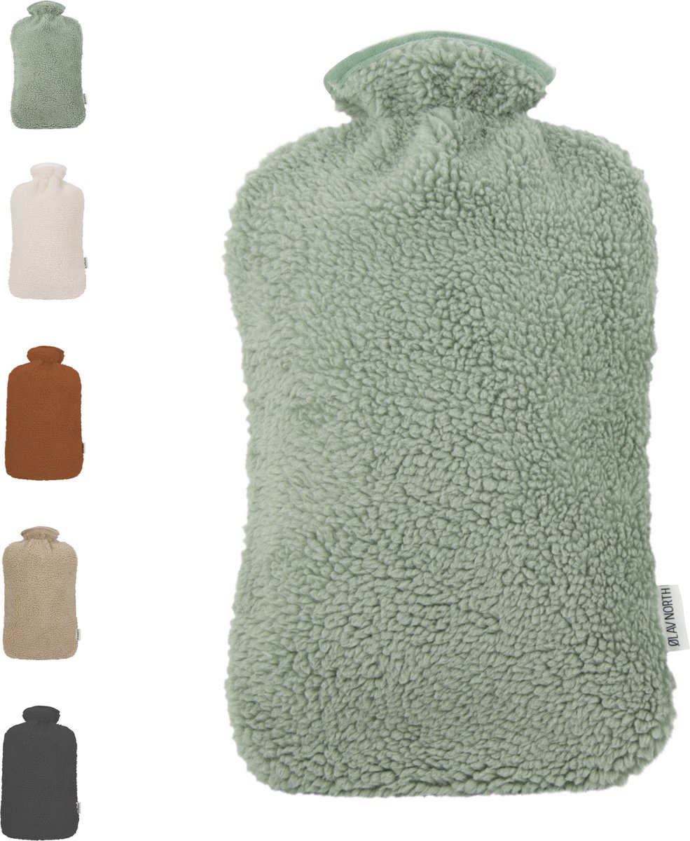 Goedkoopste Ølav North - XXL Kruik met Teddy Hug hoes - Tot 8 uur warmte - Warmwaterkruik - 3.4 liter – Forest Green - Cadeau voor haar, vrouw, vriendin