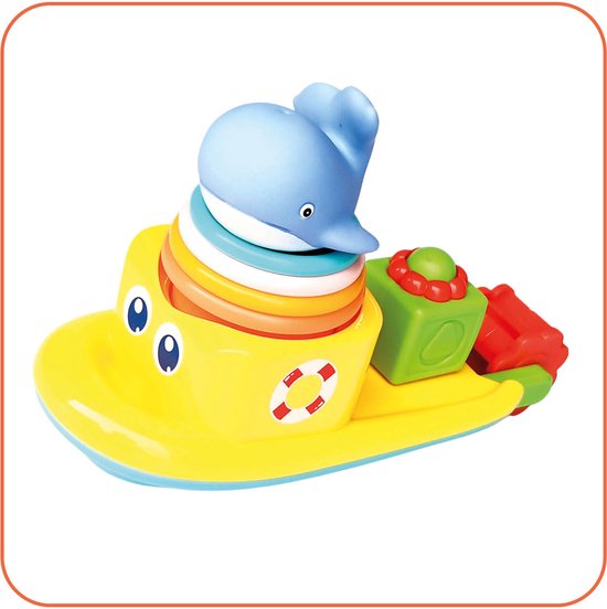 Jobber Waterplay Badspeelgoed - Waterrad Bad Boot - Stapel emmertjes
