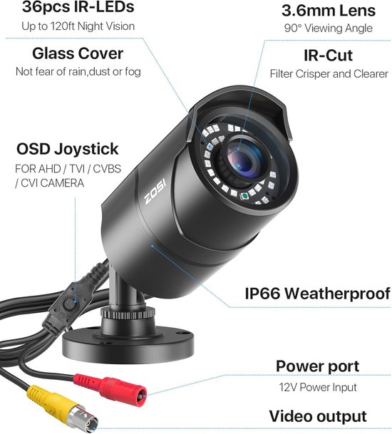 Buiten Bewakingscamera 1080P Full HD Met Nachtzicht en BNC Aansluiting van Conceptronic — afbeelding 4