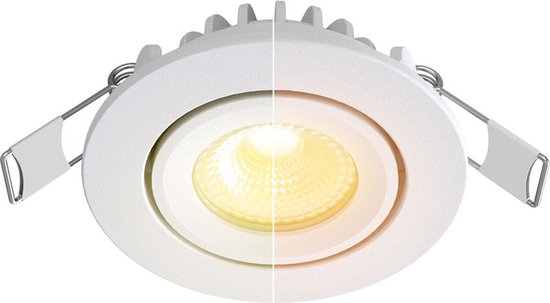 Foto: Led inbouwspot wit dim to warm 3000k 2000k kantelbaar 5w vervangt 50w zaagmaat 55mm buitenmaat 62mm 23mm diep