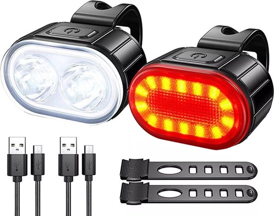 Fietsverlichtingsset Sport - Voorlicht en Achterlicht - LED - USB-Oplaadbaar — afbeelding 4