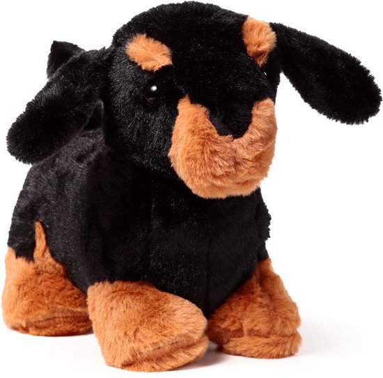 Puckator deurstopper teckel - deurstop hond - deurbuffer teckel 28x23 cm - zwart bruin