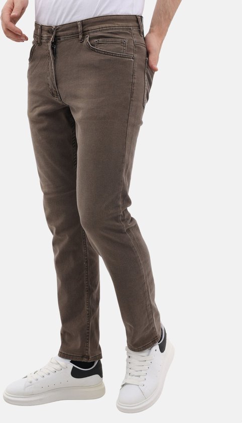 Neat Regular Jeans Homme - Jeans Stretch Homme - MM-R-02 - Marron
