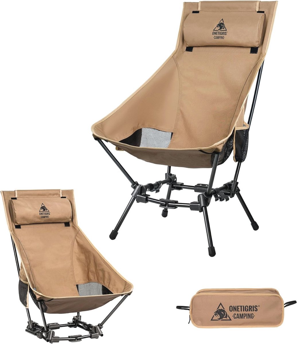 Goedkoopste Opvouwbare Campingstoel met Hoge Rugleuning en Ondersteuning - Lichtgewicht en Draagbaar, Ideaal voor Outdoor Activiteiten