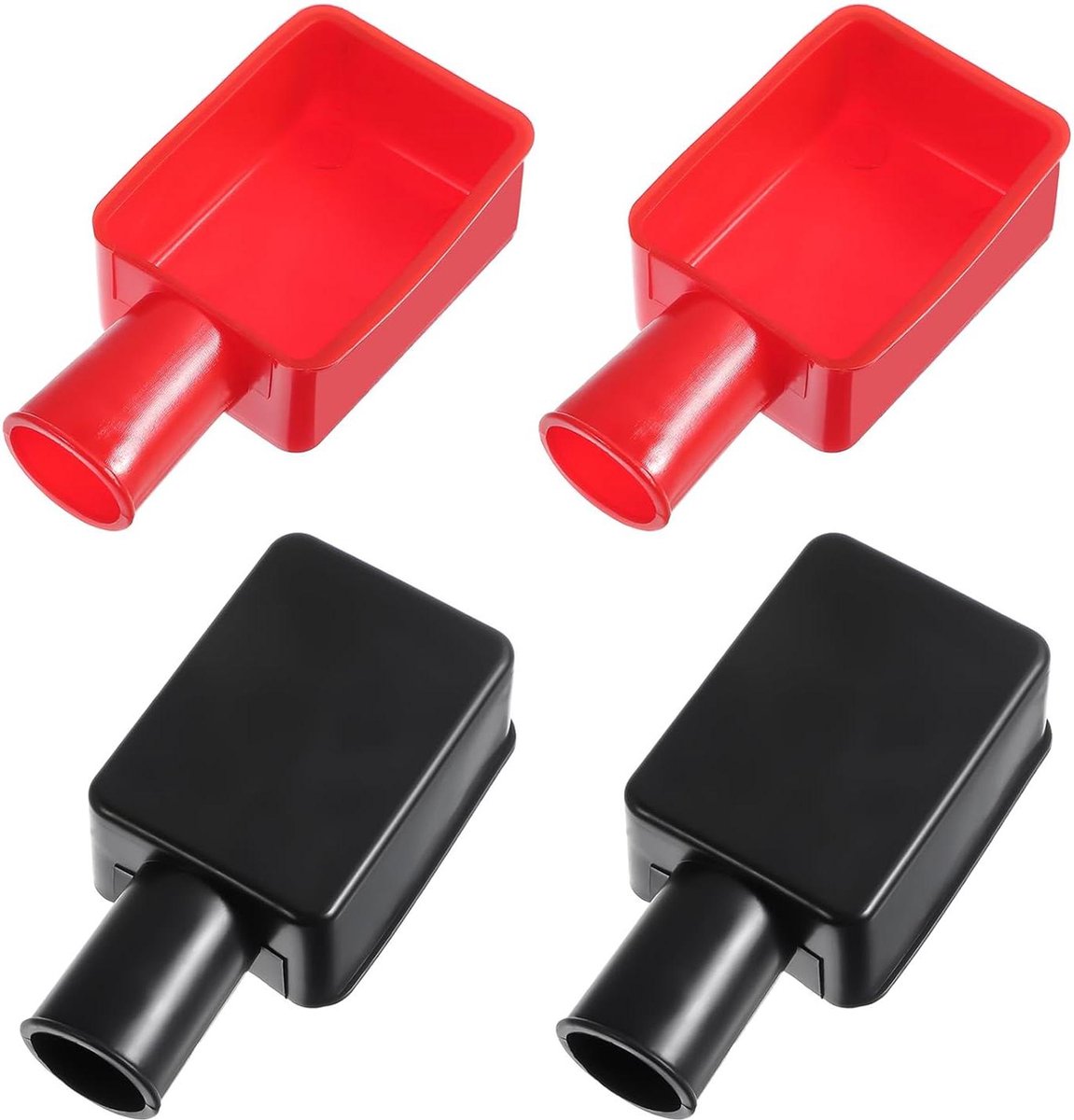 Goedkoopste Batterijhoes voor autoaccu poolafdekking accuafdekking pvc-rubber batterijklemafdekking - positief en negatief - elektrische fietsen - rood - zwart