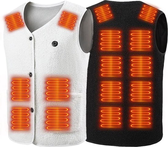 Gilet Chauffant TOUVE Pour Homme Et Femme - 5 Zones De Chaleur, 3 Niveaux De Température - Polaire Douce - Alimentation Par Power Bank USB (batterie Non Incluse)