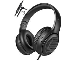 StayPowered Kinderheadset - Veilige, Comfortabele en Duurzame Hoofdtelefoon met Volumebegrenzing! - Compact Design - Hoogwaardige Geluid - HD Microfoon - Ingebouwde Volumebegrenzer - Opvouwbaar - Zwart - Levering Sneller dan Aangegeven!
