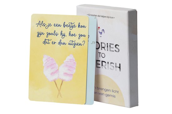 Stories to Cherish | 42 kaarten die Helpen bij Rouw | Troost cadeau | Rouw cadeau | Hand getekend | De persoon die overleden is was een VROUW | Inspirerend | Voor iedere fase van gemis | 'Ik ben er voor je'