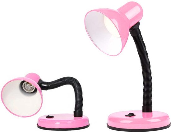 Bureaulamp metaal roze zwart - buigzame poot - kinder tafellamp — afbeelding 5
