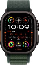 Bol.com Apple Watch Ultra 2 GPS + Cellular - 49mm - Zwarte Titanium Case met Dark Green Alpine Loop - Large aanbieding