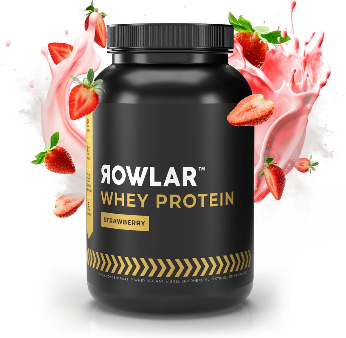 ROWLAR Whey Protein Aardbei - Proteinshake - Sport poeder - Fitness supplement - 1kg