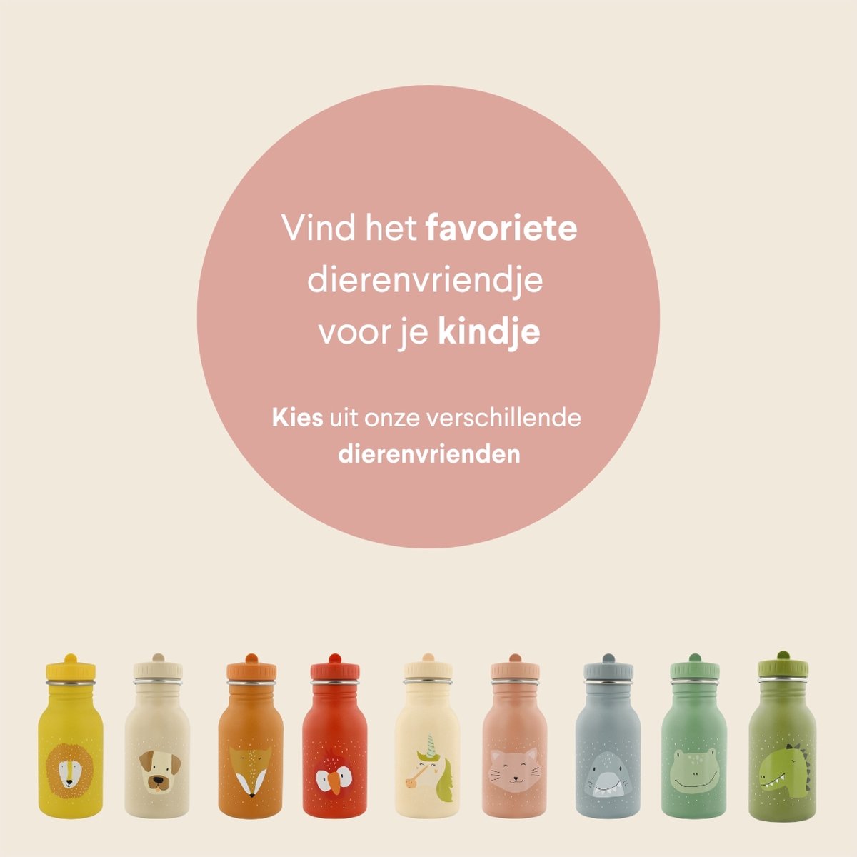 Drinkfles RVS Mrs. elephant van trixie - Klein en Stoer