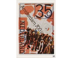Briefkaart met afbeelding Amsterdam 700 jaar postzegel