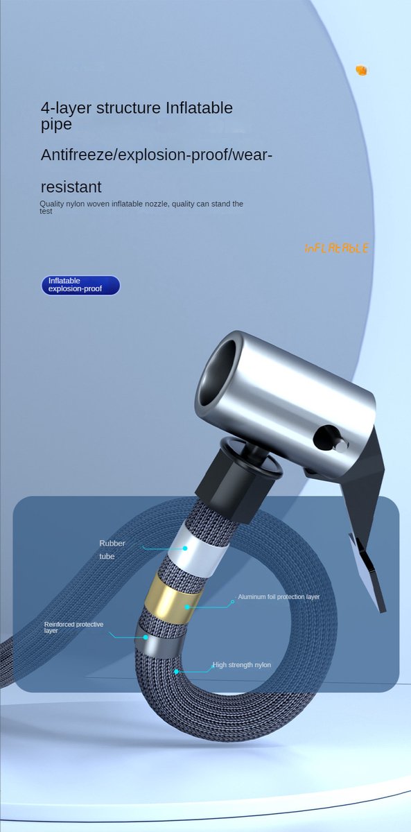 NatuurGenoot® Elektrische Fietspomp-Draagbare Luchtcompressor-6000 mAh Batterij-Powerbank functie-Zaklamp-Draadloos- Fiets/Auto/Motor/Bal/Luchtbed-Zwart van NatuurGenoot® — afbeelding 3