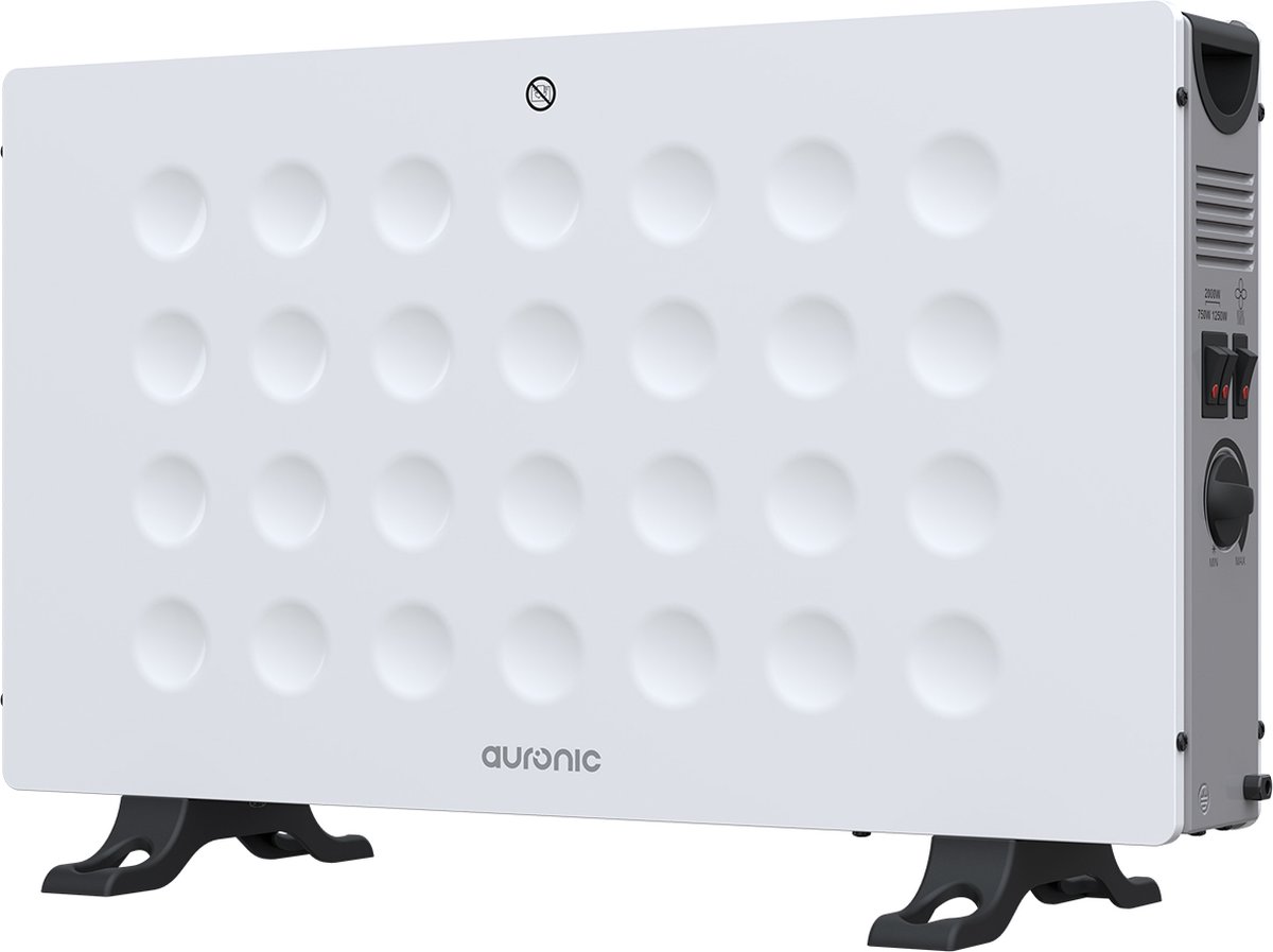 Bol.com Auronic Convectorkachel - 2000W - Ingebouwde Ventilator - Elektrische Kachel - Heater - Wit aanbieding