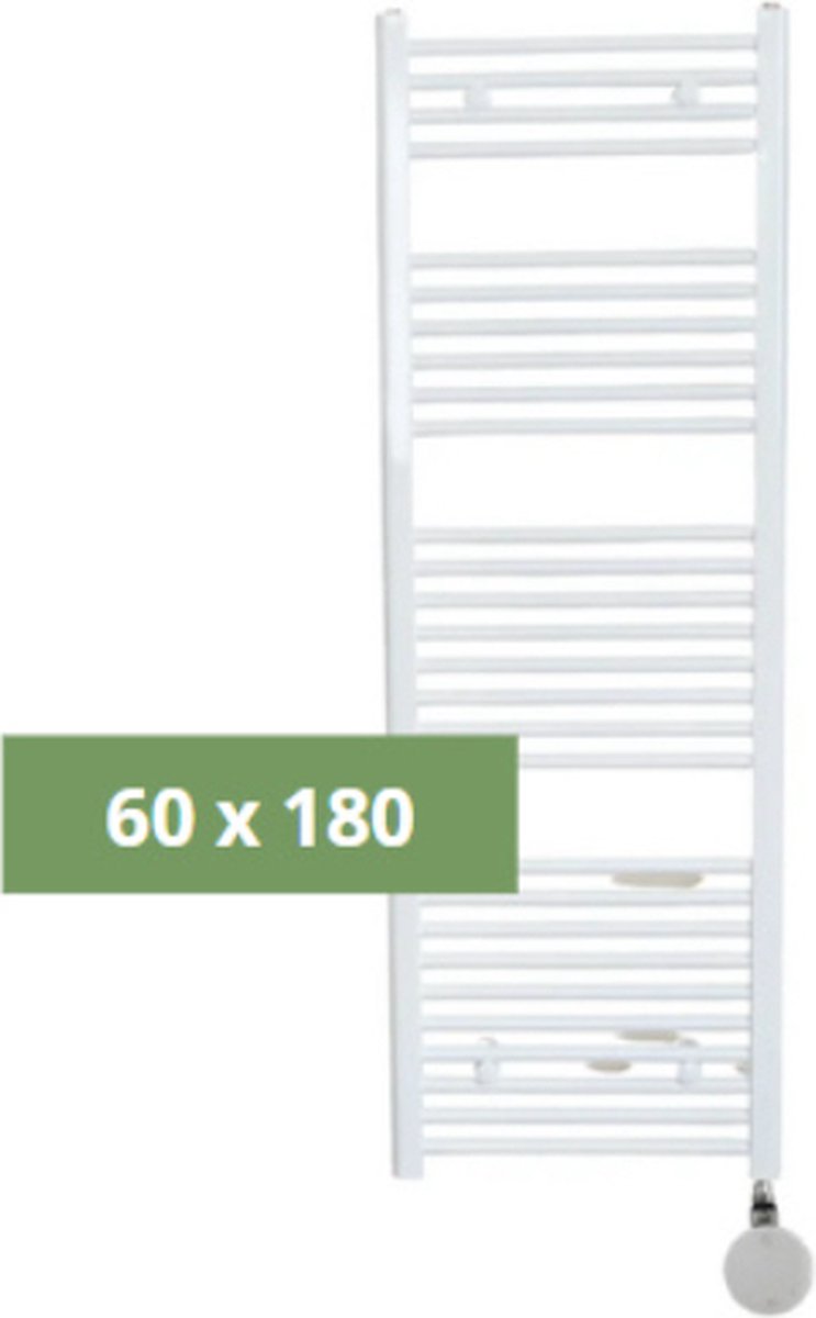 SYLRO® RIGA - ELEKTRISCHE BADKAMER RADIATOR - RECHT - WIFI - 60 x 180cm - WIT