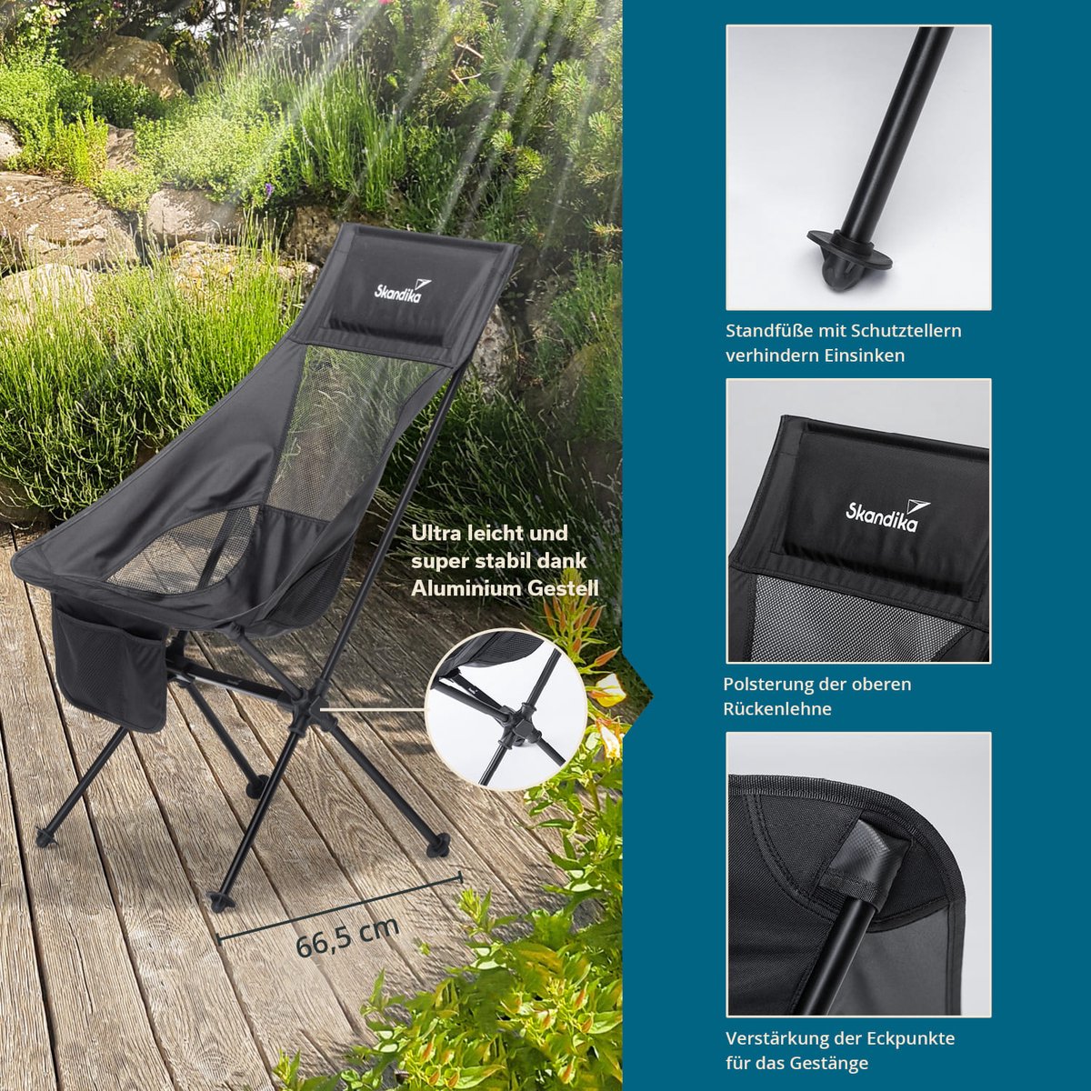 Zonneligstoel Met Gezichtsopening, Inklapbare Ligstoel Met 3 Afneembare Kussens En 5 Voudig Strandstoel Ligstoel Voor Tuin En Zwembad Blauw Zb32169