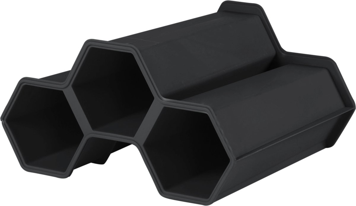 Stapelbaar wijnrek module voor 3 flessen L34 x B31 x H18 cm - Wijnfles houder hexagon