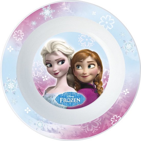 Disney Frozen bordje - 2x stuks - siep - D16 cm -kunststof - ontbijtbord -kinderbordje - peuterbordje - kinderen/peuters borden