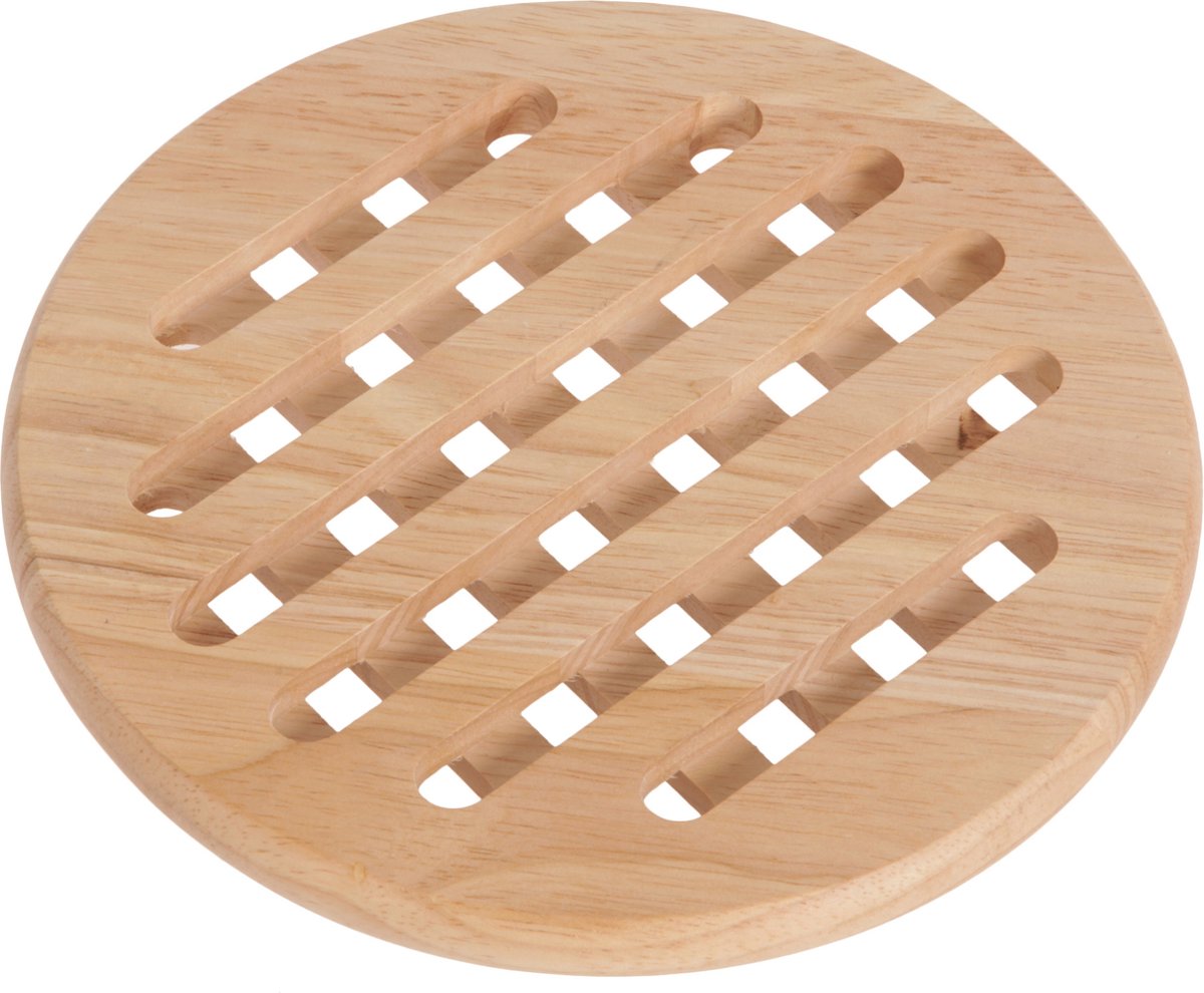Cosy & Trendy ronde pannen onderzetters - Set van 4x stuks - hout - Dia 19 cm - 1 cm hoog - voor pannen en ovenschalen