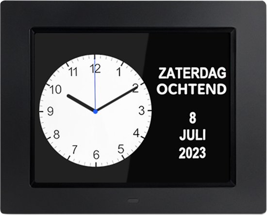 Foto: Ttd dementieklok xl 8 inch klok met dag datum analoge digitale weergaves handleiding in groot lettertype wekker kalenderklok voor ouderen en slechtzienden alzheimerklok seniorenklok