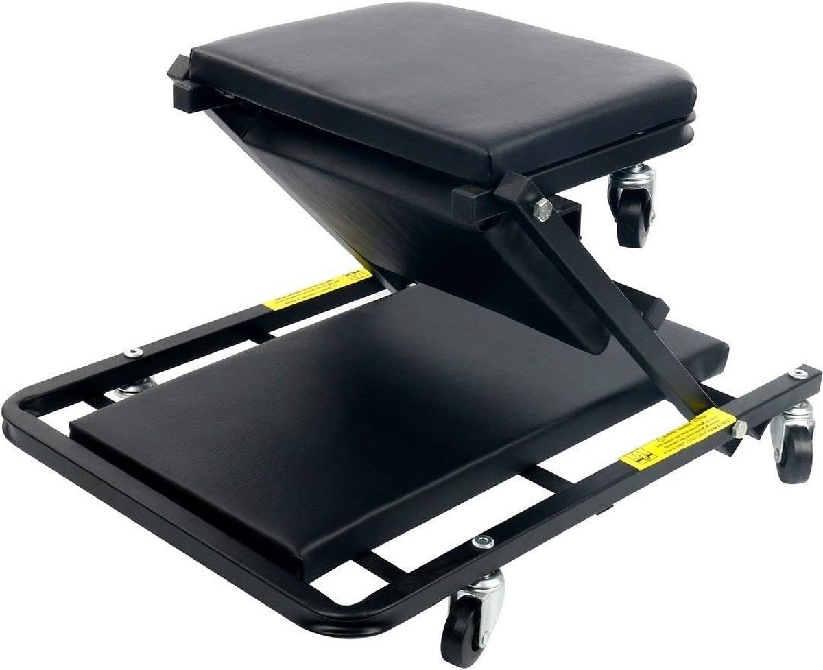 Vouwbare Bezoek Trolley met Zitting en Kruk - 2-in-1 Ontwerp - Ruimtebesparend - 40 cm - Draagcapaciteit tot 150 kg - Handige Opvouwbare Zitoplossing - Perfect voor Thuis en Buiten