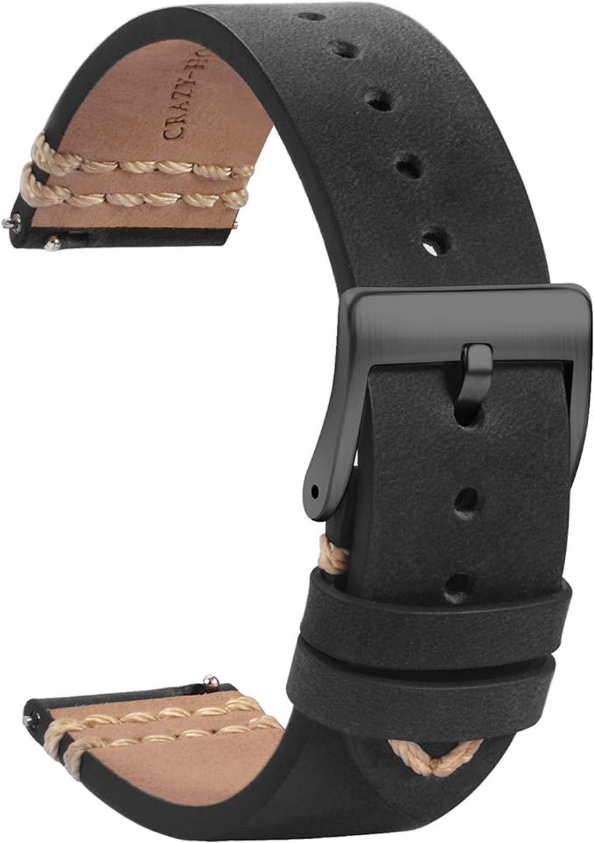 lederen band - zachte snelsluiting - vervangende bandjes voor heren en dames - bandjes voor slimme horloges - 18mm 19mm 20mm 21mm 22mm