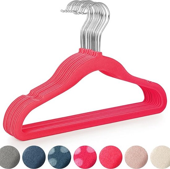 ManGotree 30cm Baby-Samtbügel mit Beweglichen Clips, rutschfeste Kinder-Kleiderbügel, Ultradünne